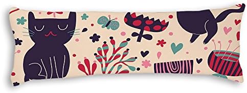Veronicaca Black Cats Custom Cotton Body Pillow Covers Pillow Cases 20"x54"