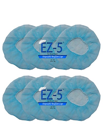 200 PCS--21",EZ-5 Disposable Bouffant (Hair Net) Caps, Spun-Bounded Polypropylene, Hair Head Cover Net, Non-Woven, Medical, Labs, Nurse, Tattoo, Food Service, Health, Hospital -Alcohol Pads Included