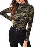 Milumia Women's High Neck Zebra Print Pullovers