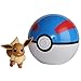Wicked Cool Toys Pokemon Official Eevee Clip and Go, Comes with Eevee Action Figure and Poke Ball