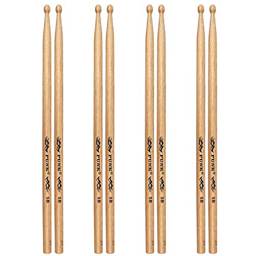 5B Drumsticks American Ash Wood Tip Student Drum Sticks(4 Pairs)
