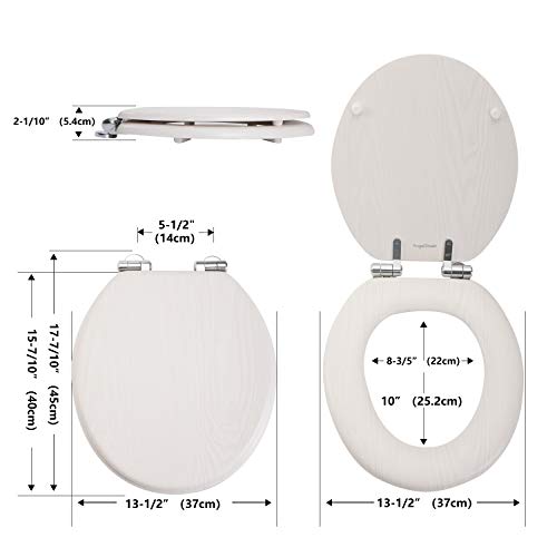 Angel Shield Toilet Seat Molded Wood with Quiet Close Easy Clean Quick