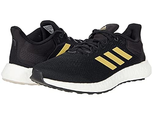 adidas Women's Pureboost 21 Running Shoe, Black/Gold Metallic/Grey
