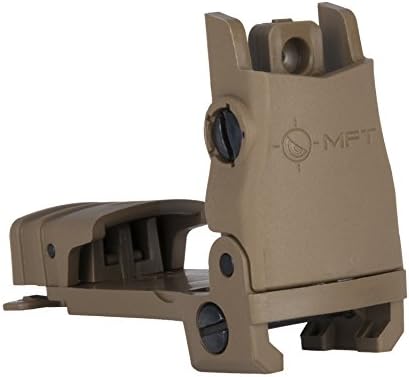 Mission First Tactical Rear Back Up Polymer Sight flip up with Windage Adjustment, Multicolor, One Size