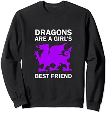 Unisex Dragons are a Girl's Best Friend Sweatshirt Women Kids Humor Small Black