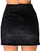 PROGRACE Sexy High Waist Criss Cross Young Girl Faux Suede Keep Warm Mini Skirt Black L