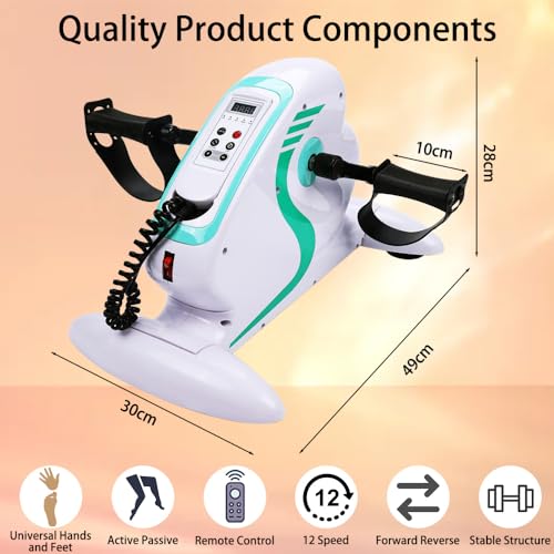 Dorkis Ejercitador de Pedal Eléctrico, Ejercitador Pedales para Rehabilitación, Bicicleta de Ejercicio Motorizada, Bicicleta de Ejercicios Eléctrica Portátil Ajustable, Jiao Ta