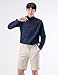 NEARKIN (NKNKN350 Beloved Men Henley Neck Long Sleeve Daily Look Linen Shirts Navy US M(Tag Size M)