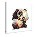Animals Canvas Wall Art, Modern Glasses Panda Art Oil Painting Prints, Ideal Home Decor for Kitchen Kids Bedroom Living Room - Ready to Hang 20X20 inch