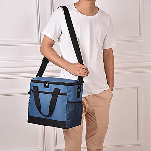 Wingbind Large Family Cool Bags Insulated Waterproof Food Carrying Cooler Bag Portable Shoulder Strap Drinks Carrier BBQ Camping Picnic,Blue 17L
