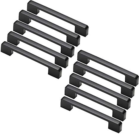 10pcs 128mm Negro Aluminio Tirador,Tiradores para muebles para puerta