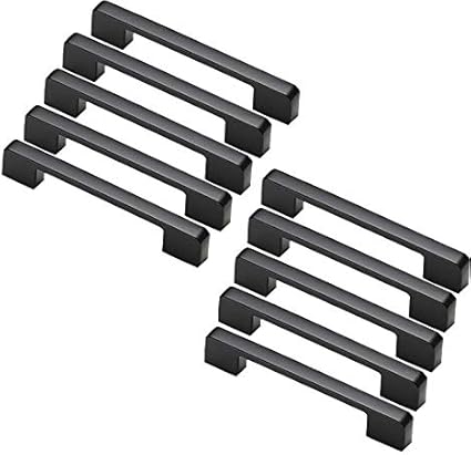 10pcs 128mm Negro Aluminio Tirador,Tiradores para muebles para puerta
