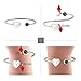 PLITI Vegetarian Jewelry Vegan Bracelet Herbivore VEG Symbol Bangle For Women (Silver)