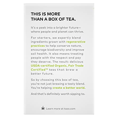 TAZO ORGANIC ZEN GREEN TEA, CAFFEINATED TEA WITH REFRESHING LEMONGRASS & SPEARMINT, 16 TOTAL BAGS