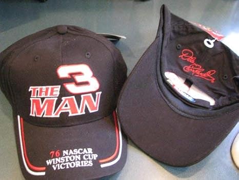 amazon com action dale earnhardt sr 3 the man 76 cup victories red white accents hat cap one size fits most osfm clothing amazon com