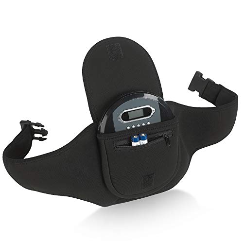 Deluxe Portable CD Player Holder Case with Belt Black for Exercise