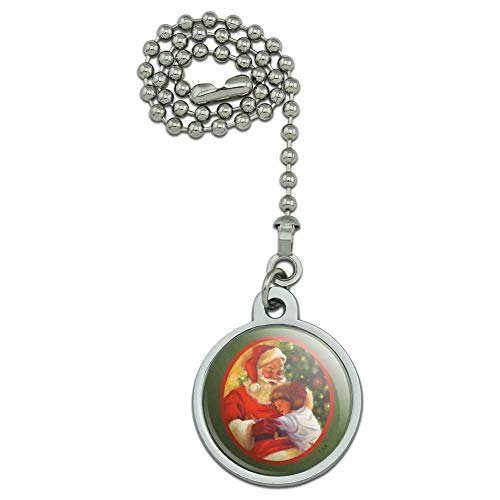GRAPHICS & MORE Christmas Holiday Jolly Santa and Child Ceiling Fan and Light Pull Chain