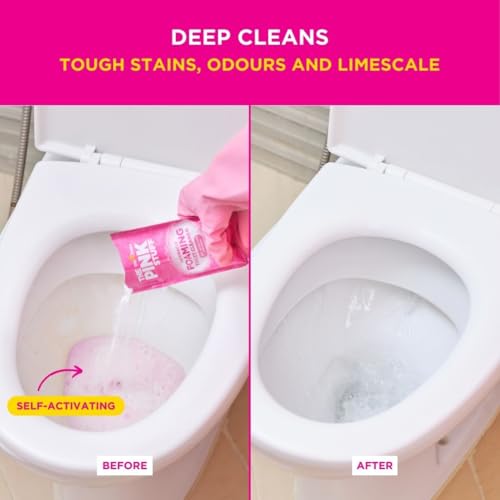 STARDROPS – THE PINK STUFF – THE MIRACLE POWER FOAMING TOILET CLEANER – 2 TREATMENTS – SELF ACTIVATING PINK FOAM PACK OF 1 (7 OUNCE)