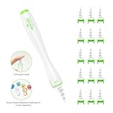 MEXITOP Ear Wax Cleaner w/ Upgraded 16 Disposable Silicone Replacement Heads, Ear Pick Spiral Improves the Effect of Ear Wax Removal Drop + Bonus Noise Reduction Ear Plugs, Green (Upgraded Version)
