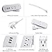 Travel Power Strip with USB - NTONPOWER 2 Outlets 3 USB Portable Desktop Charging Station, 15 inches Wrapped Short Extension Cord for Hotels, Cruise, Nightstand, Airports, Conference Room - White