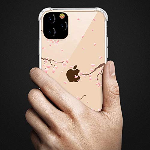 Halnziye Compatible with iPhone 11 Cases - Flexible Slim Clear Silicone Cover Cases for iPhone 11 6.1 Inch 2019 (Cherry Blossoms)