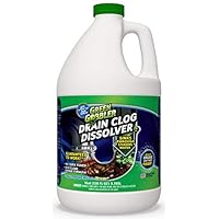 Liquid Clog Remover By Green Gobbler - Drain, Toilet Clog Remover, DISSOLVE Hair & Grease From Clogged Toilets, Sinks And Drains - Drain Cleaner, Works Within Minutes - 1 Gallon