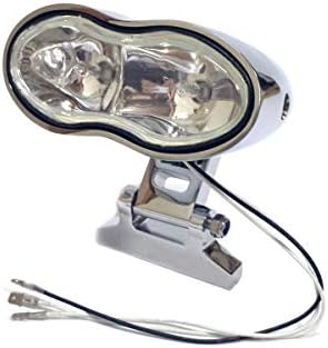 Amazon ハーレー ユーロヘッドライト 異形デザイン 二眼 ジャーマン Vrod ブレイクアウト ニュースクールチョッパー ヘッドライト 車 バイク