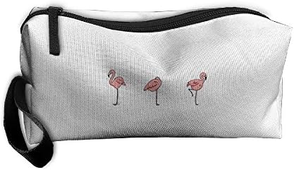 Lttedeng Make-up Bag Simple Flamingo Plain Oxford Bag With Durable Fashion Floral Material For Travel Portable Receiving Cosmetic Sewing Kit Stationery