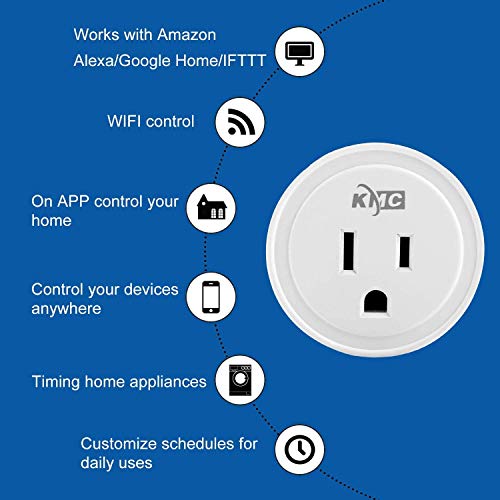 KMC Smart Plug Mini 4-Pack, Wi-Fi Outlets for Smart Home, Remote Control Lights and Devices from Anywhere, No Hub… - Image 2