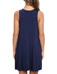 Vestido informal holgado sin mangas con bolsillo para dama HiMONE