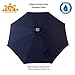 C-Hopetree 9 ft Outdoor Patio Market Table Umbrella with Solar LED Lights and Tilt, Navy Blue
