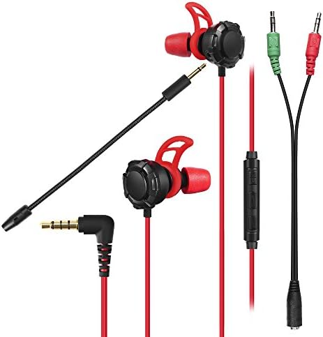 Wired Gaming Earphone with Detachable Mic In-Ear Gaming Headset Noise Cancelling Stereo Bass E-Sport Earphone 3.5MM Wired