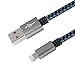 Eashion 2Pack 10FT Ultra Long Nylon Braided iPhone Charging Cable USB Cord Charger Compatible with iPhone 7/ 7Plus/ SE/ 6s/ 6 /6 Plus/ 6s Plus/ 5s/ 5c/ 5/ iPad Air/ Mini/ iPod Nano/ Touch (Blue)