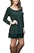 MiYang Women's Long Sleeve A-line Lace Stitching Trim Casual Dress M Green