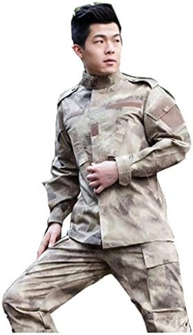 MLMHLMR Camouflage Tactical Suit Game Army Hunting Shooting Desert Camouflage Suit Men's Camouflage Clothing With Shirt With Trousers Uniform Hunting suit (Size : S(170-175))
