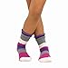 TeeHee Little Girls Cotton Crew Basic Roll Top Socks 6 Pair (6-8 Years, Indian Stripe)
