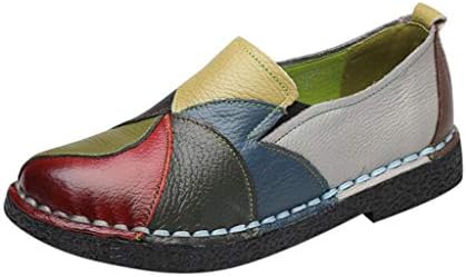 Kauneus Womens Boho National Style Loafers Soft Comfy Flat Walking Shoes Creative Colorful Casual Shoes