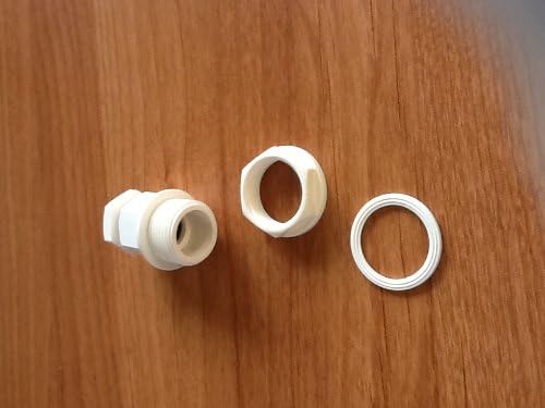 Nylon Cable Glands Locknuts Sealing Ring & Sleeving M20 White 1 pack of 10