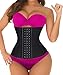 SHAPERX Women's Latex Waist Trainer Corset Waist Cincher Body Shaper Slimmer Tummy Control Shapewear, SZ1988-3-Black-M