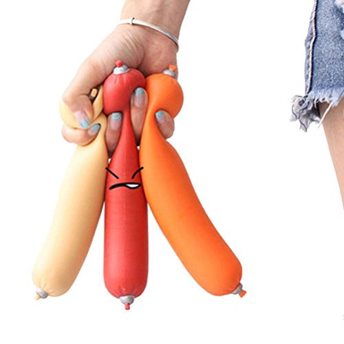 LUOEM Sausage Toy Fake Hot Dog Prop Stress Sausage Relief Squeeze Toy for April Fool's Day Prank Props (Flesh-Color)