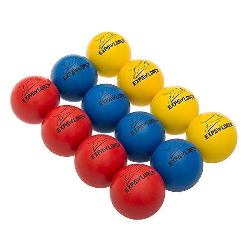 EXPAWLORER 12 Pack Floatable Dog Rubber Bouncy Balls Floating Fetch Toy