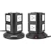 Power Strip, Safemore Smart 6-Outlet with 4-USB Surge Protection Power Socket 4000W 110-250V Worldwide Voltage Power Strip with 6.5 Feet Cord Suitable for Home / Office (Black) (6-Black)