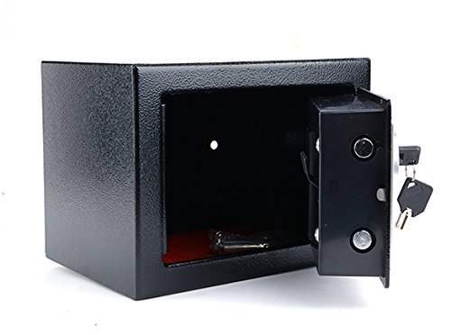 Fashine Electronic Lock Security Safe Box with Deadbolt Lock Wall-Anchoring Design,8.9" X 6.5" X 6.5",Black (US Stock) - Thumbnail 4