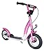 BIKESTAR Original Safety Pro Sport Push Kick Scooter Kids with brakes, mudguard and air tires for age 5 year old children | Classic Edition with Alloy Wheels 10 Inch | Glamour Pink & Diamond White