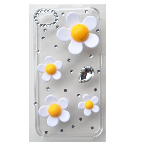 EVTECH(TM) 3D 3d Handmade Bling Lovely Flowers Crystal Case Cover Faceplate for iPhone 5 / 5S T-Mobile Sprint AT&amp;T Verizon(100% Handcrafted)