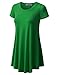 URBANCLEO Womens Round Neck Elong Tunic Top Mini T-Shirt Dress Green 3XLARGE