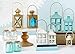 Kate Aspen Mini Decorative Lantern,Vintage Metal Tealight Candle Lanterns, Centerpiece for Wedding Table, Accent Piece & Party Favor, Turquoise - 12 Sets(Small)
