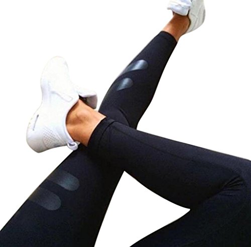 Morecome Women High Waist Yoga Fitness Leggings Running Sports Pants (S, Black)