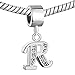 CharmSStory Alphabet Beads R Letter Initial Spacer Bead Dangle Clear Synthetic Crystal Charm for Bracelets