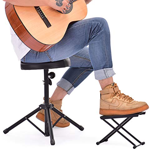 Donner Guitar Foot Stool Height Adjustable Guitar Foot Rest Footstool Black For Classical Guitar - Thumbnail 4